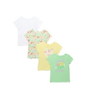 Garanimals Toddler Girls Assorted Short Sleeve Tees, 4-Pack, Sizes 18M-5T